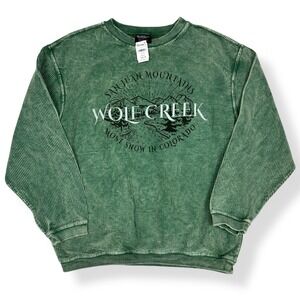NWT Wolf Creek Colorado Most‎ Snow Size Med Green Ribbed Pullover Sweater